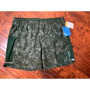 Brooks Men's Green Pine Mineral Sherpa 7" 2-in-1 Shorts, Size XL, NWT!